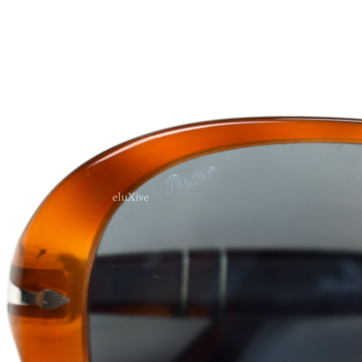 Persol - 3260-S Terra di Siena Blue Lens Aviator Sunglasses