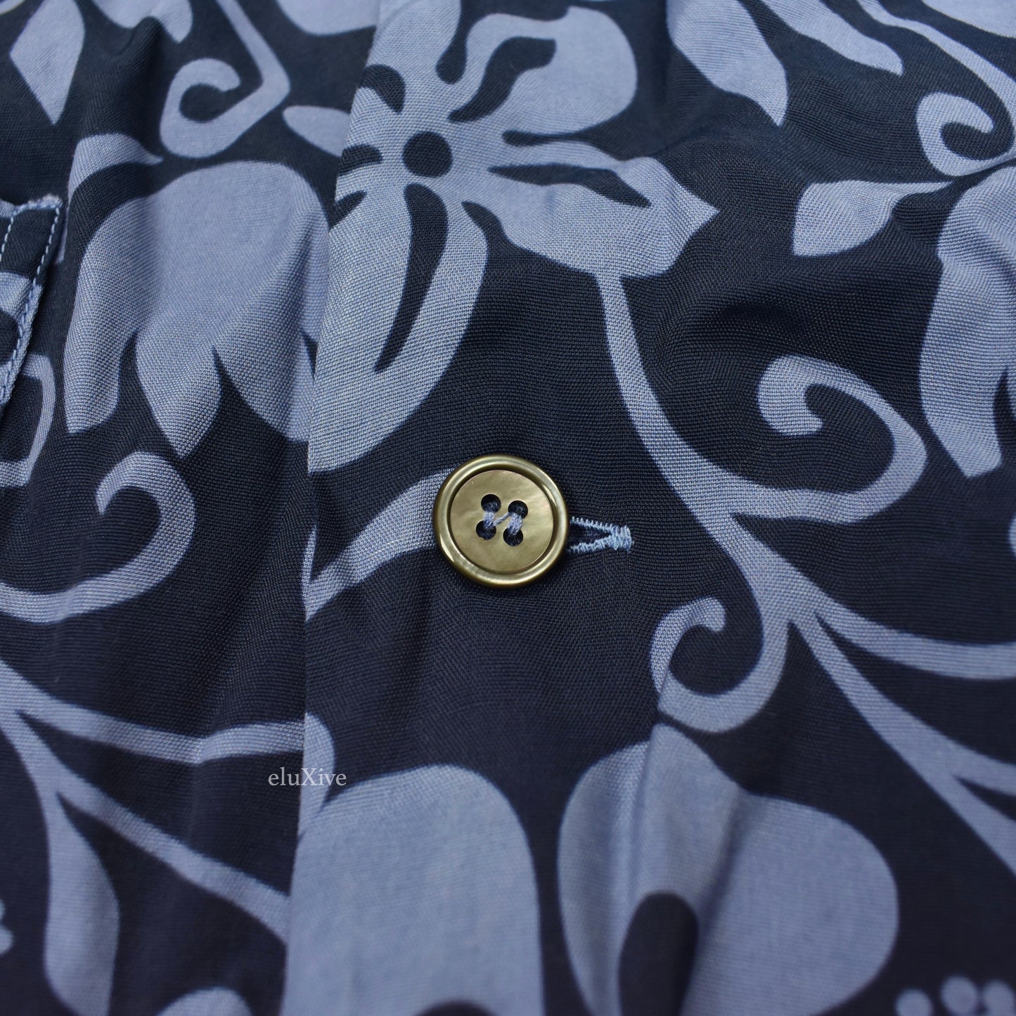 Barena - Blue Viscose Floral Hawaiian Shirt