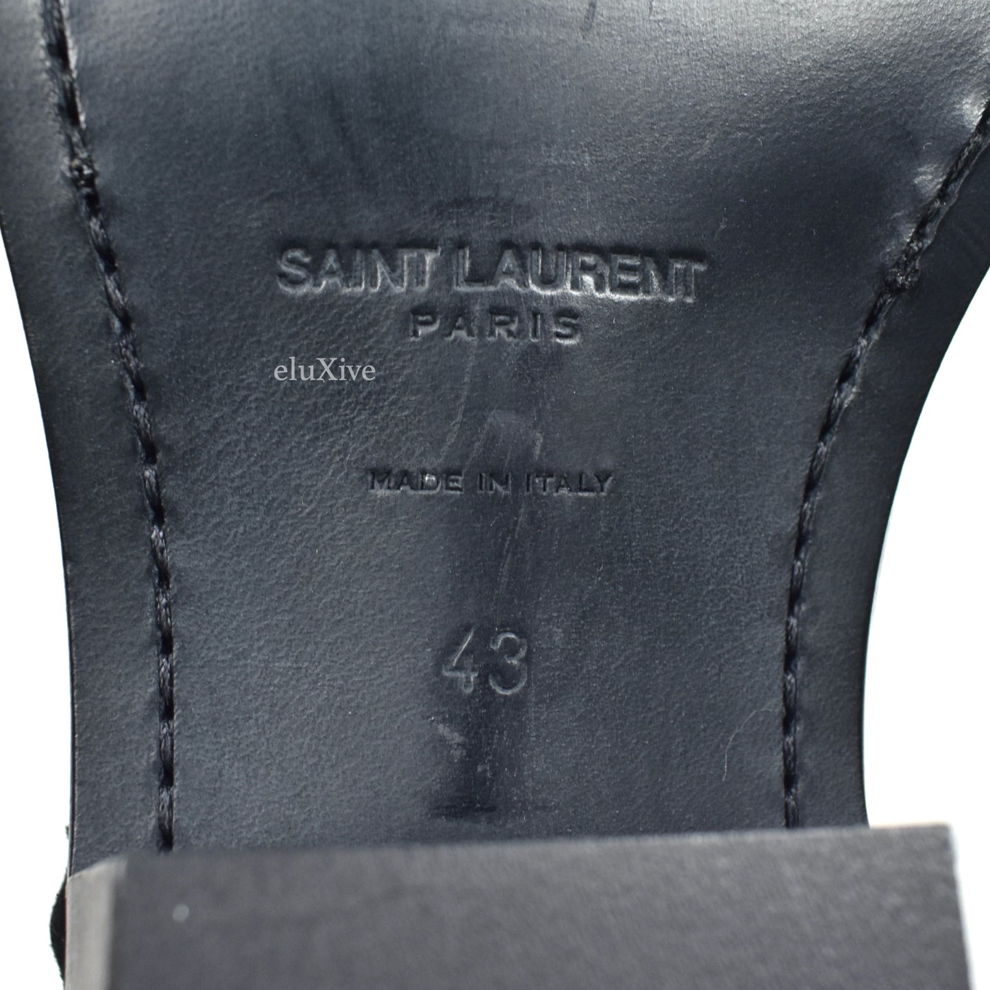 Saint Laurent - Black Buffed Suede Santiag Western Boots