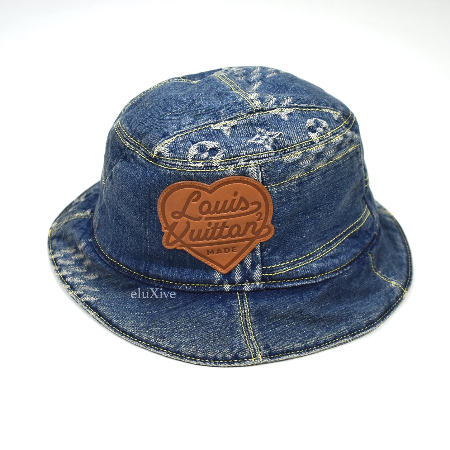Louis Vuitton x Nigo - Blue Recycled Denim Monogram Bucket Hat