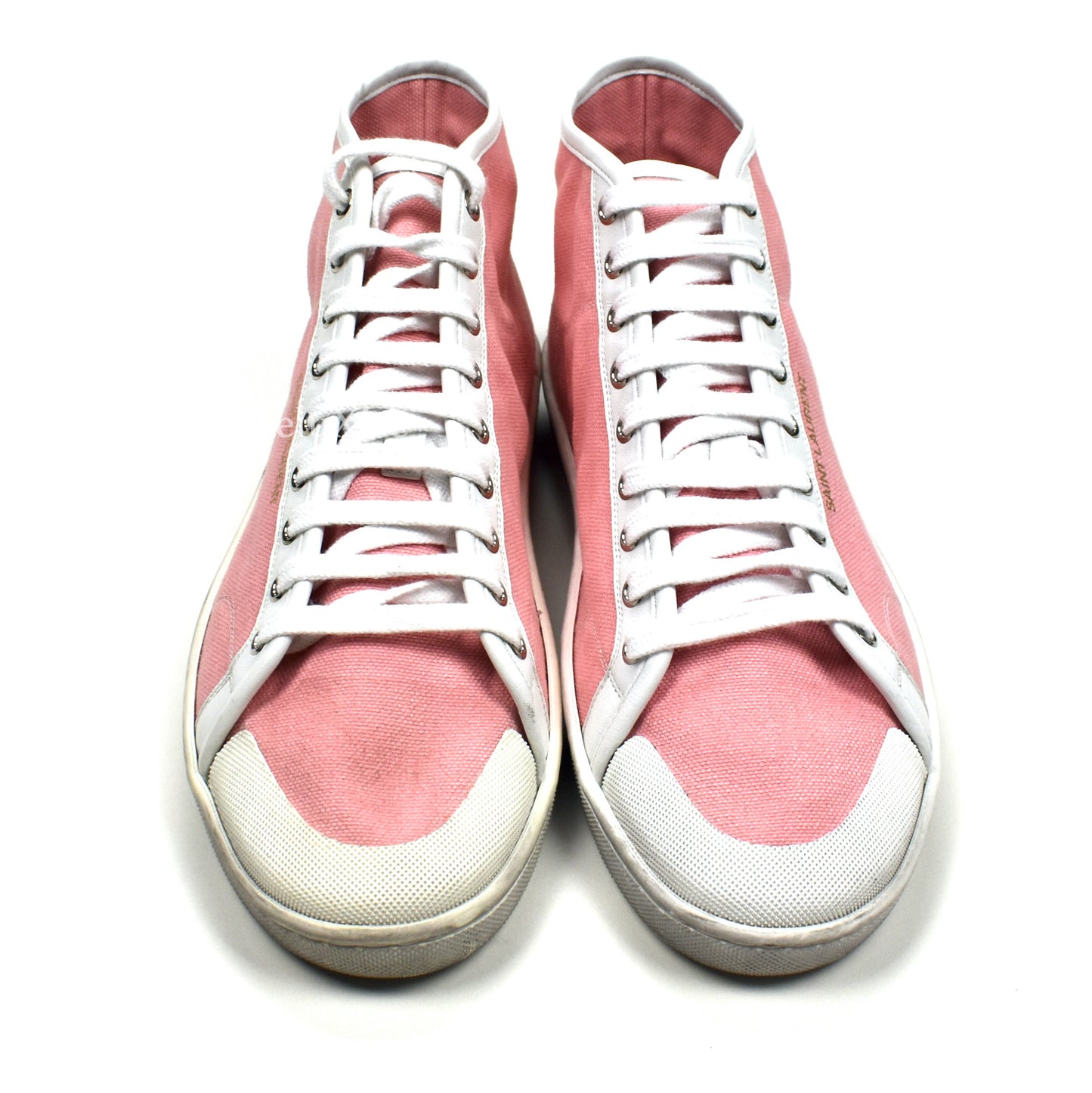 Saint Laurent - Pink Canvas SL 39 Mid Top Sneakers