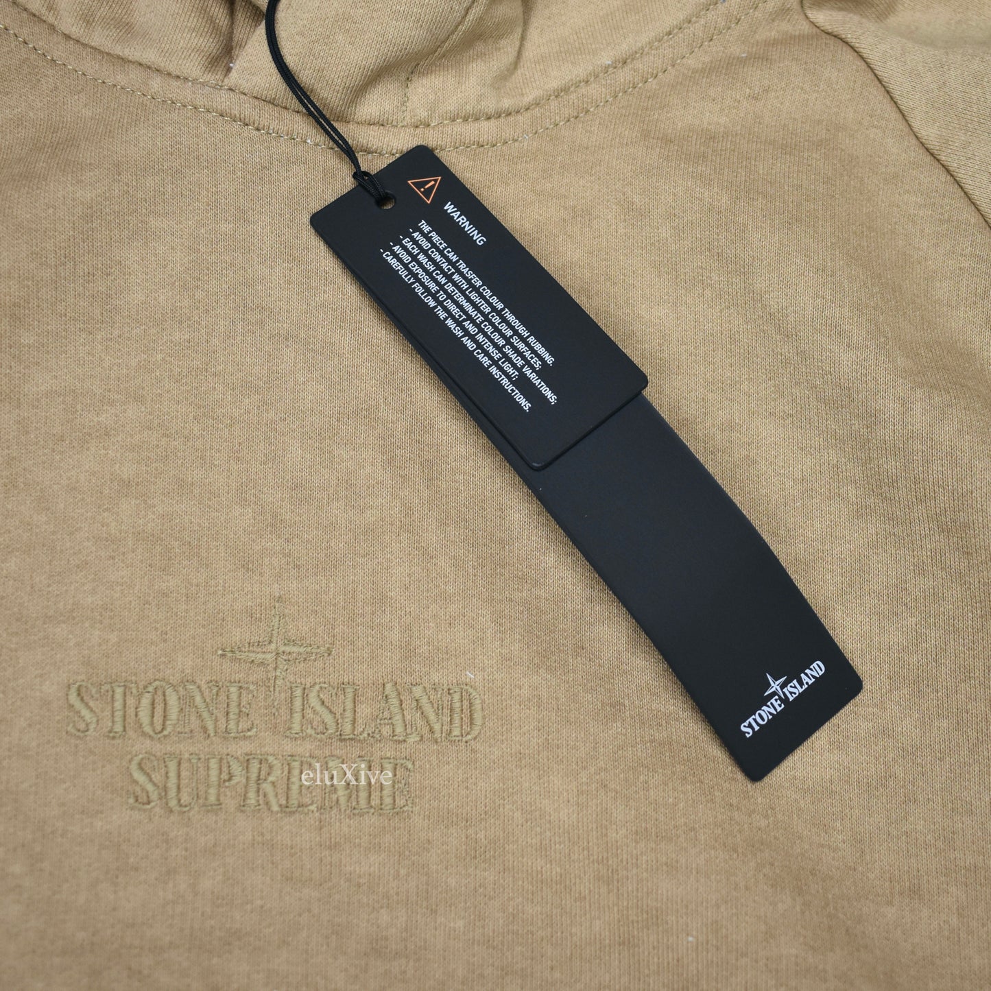 Supreme x Stone Island - Tan Side Stripe Logo Hoodie