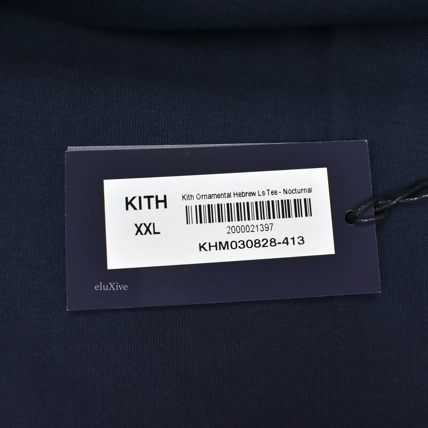 Kith - Hanukkah Ornamental Hebrew Logo L/S T-Shirt (Navy)