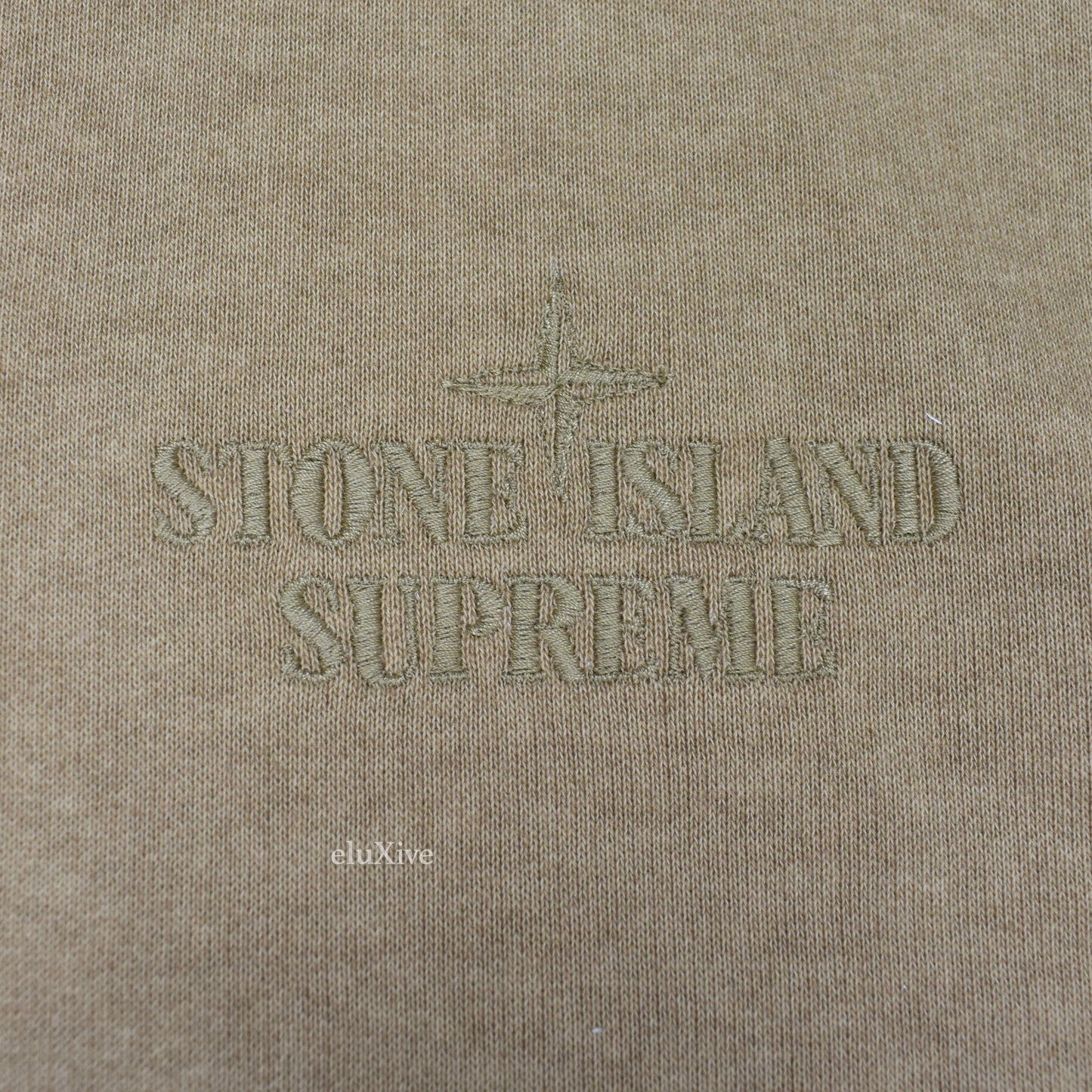 Supreme x Stone Island - Tan Side Stripe Logo Hoodie