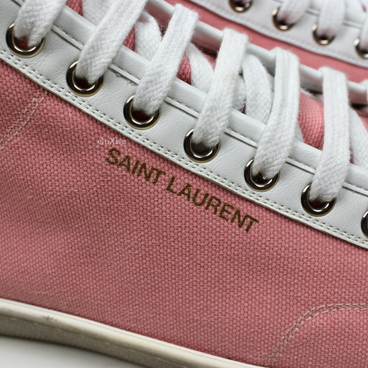 Saint Laurent - Pink Canvas SL 39 Mid Top Sneakers