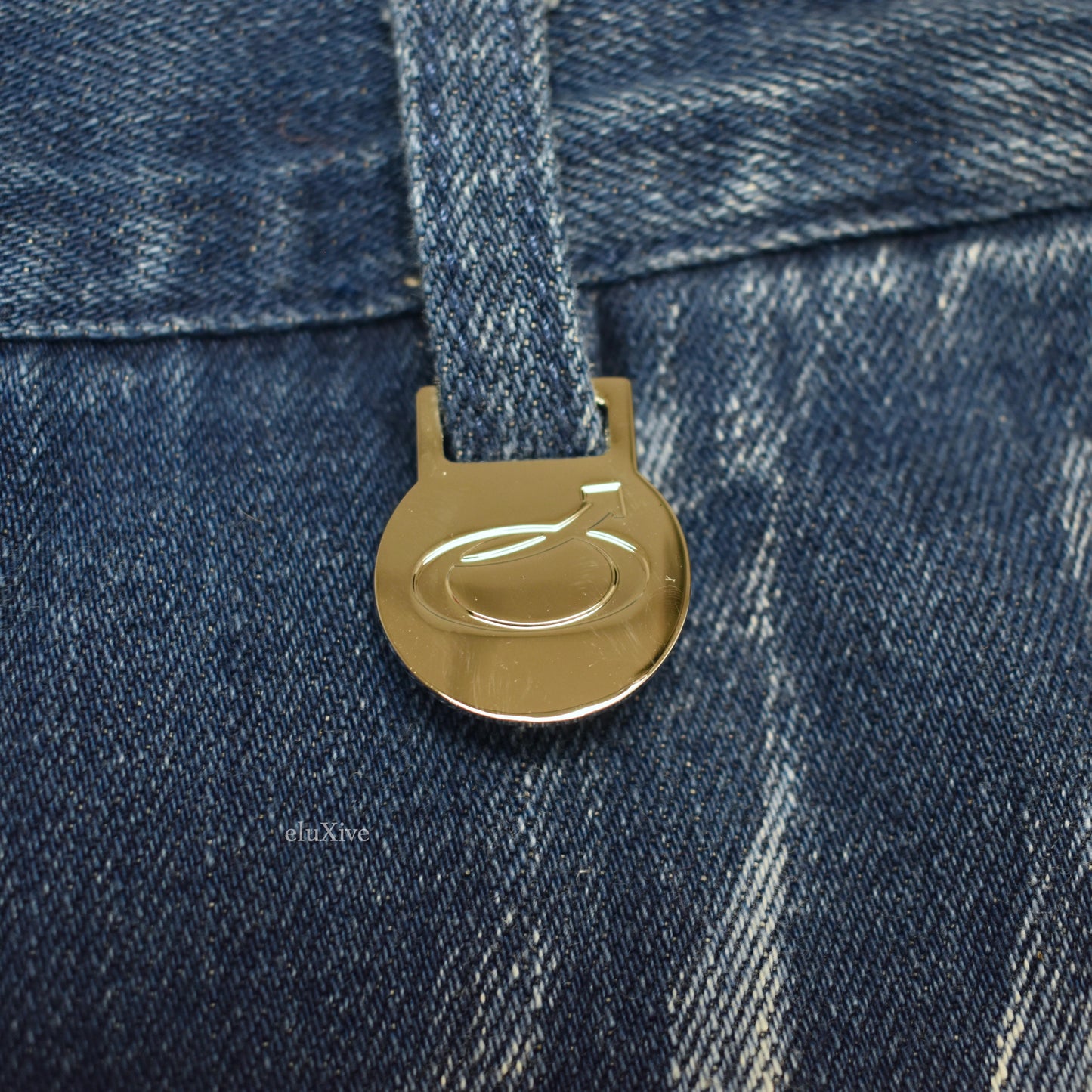 Xander Zhou - Blue Spiral Effect Denim Jeans