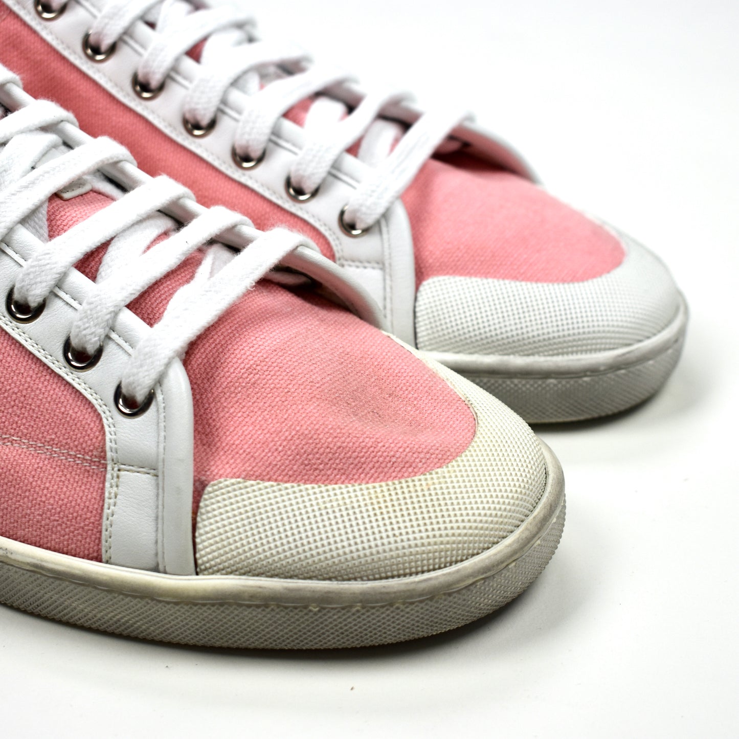Saint Laurent - Pink Canvas SL 39 Mid Top Sneakers