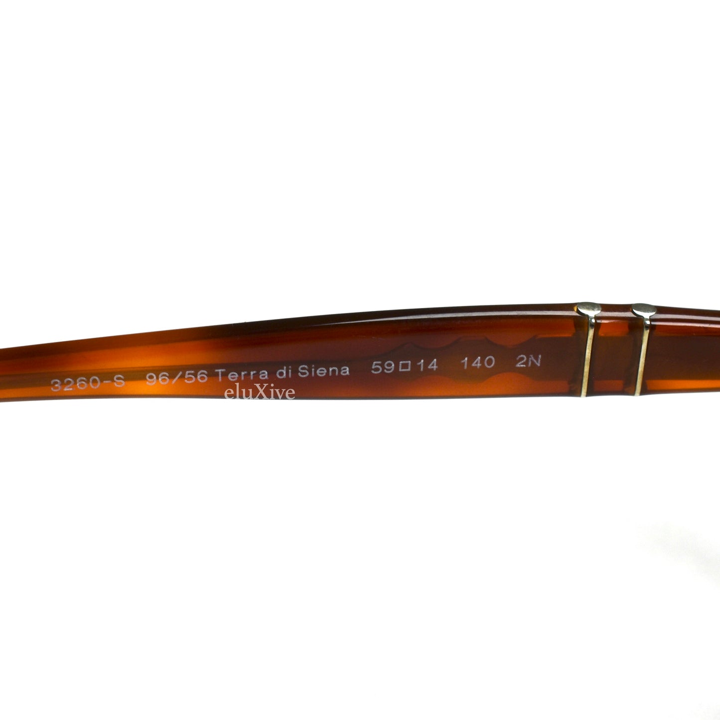 Persol - 3260-S Terra di Siena Blue Lens Aviator Sunglasses