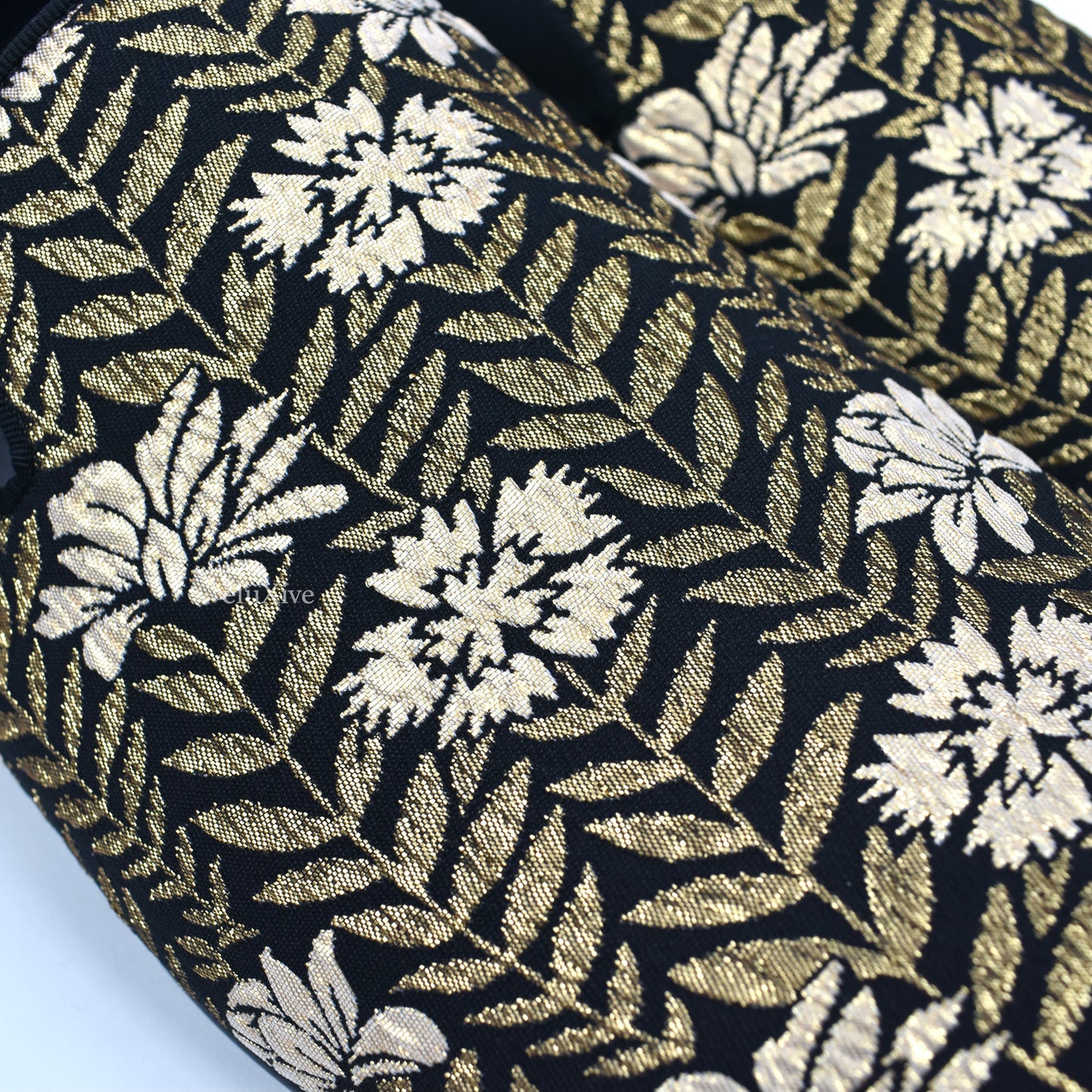 Dolce & Gabbana - Black / Gold Floral Woven Smoking Slippers