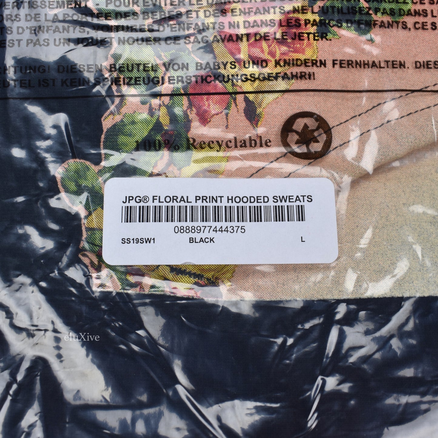 Supreme x Jean Paul Gaultier - Black Floral Print Hoodie