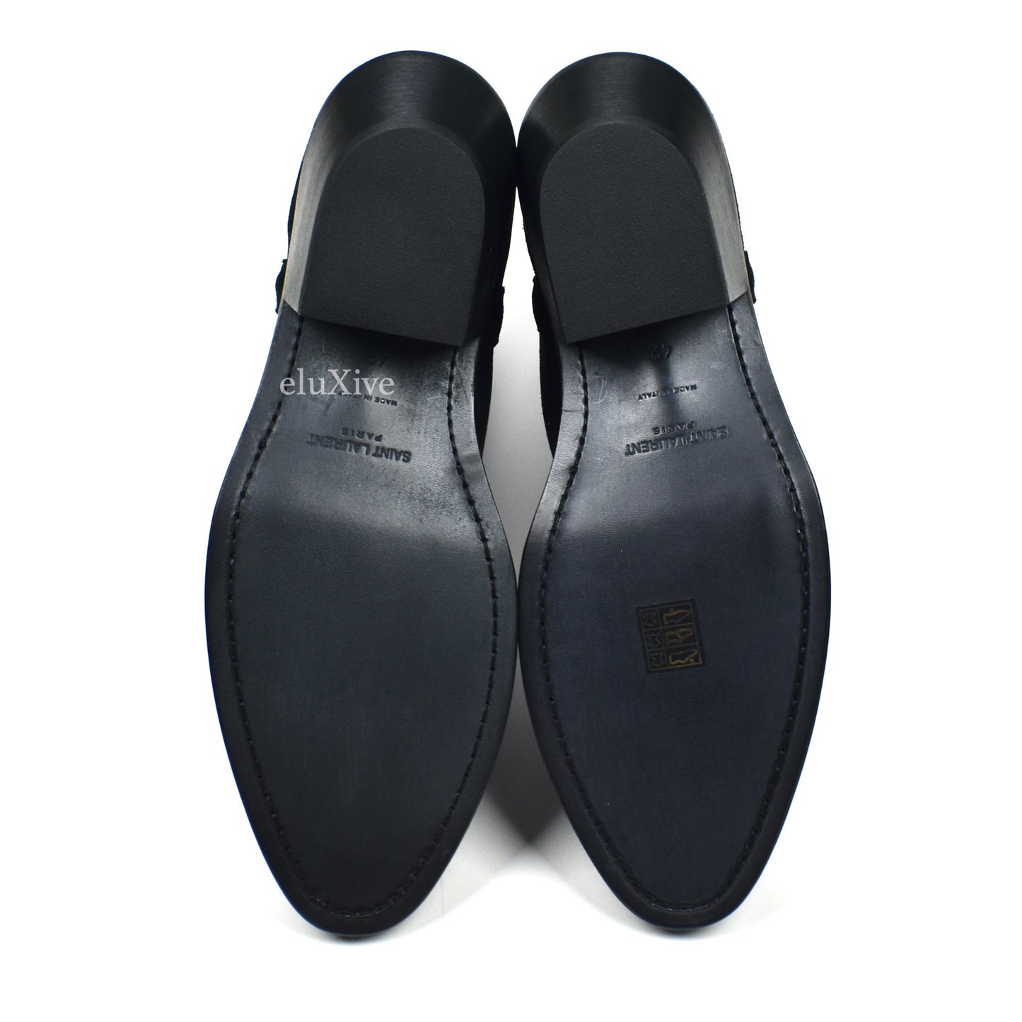 Saint Laurent - Black Buffed Suede Santiag Western Boots