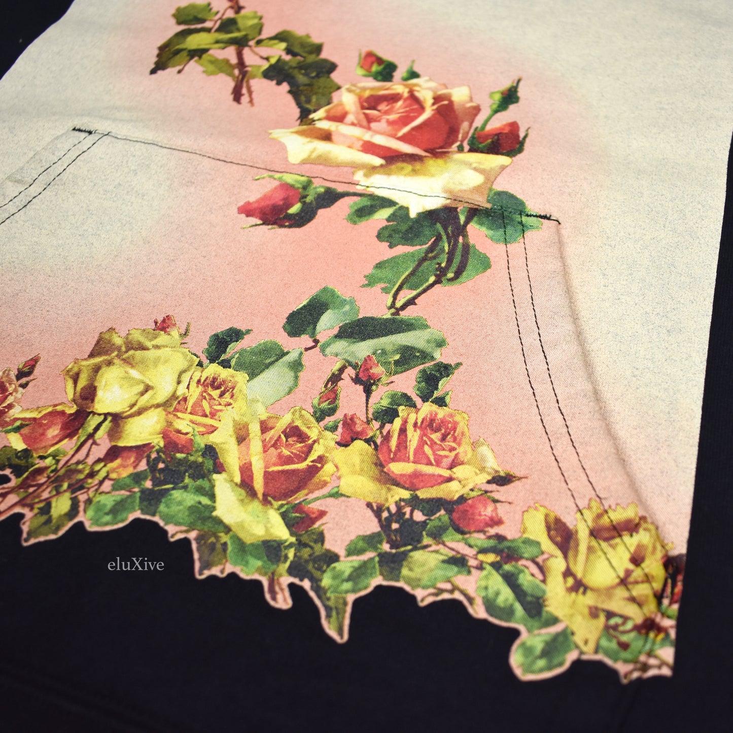 Supreme x Jean Paul Gaultier - Black Floral Print Hoodie
