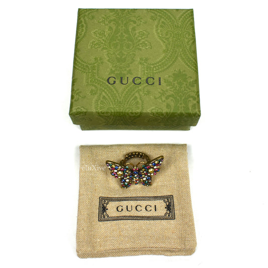 Gucci - Rainbow Crystal Buttefly Ring