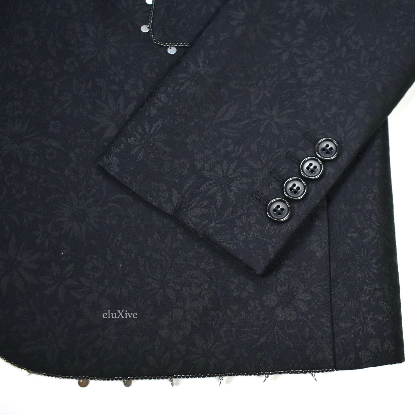 Saint Laurent - Black Jardin Noir Chain Detail Runway Blazer