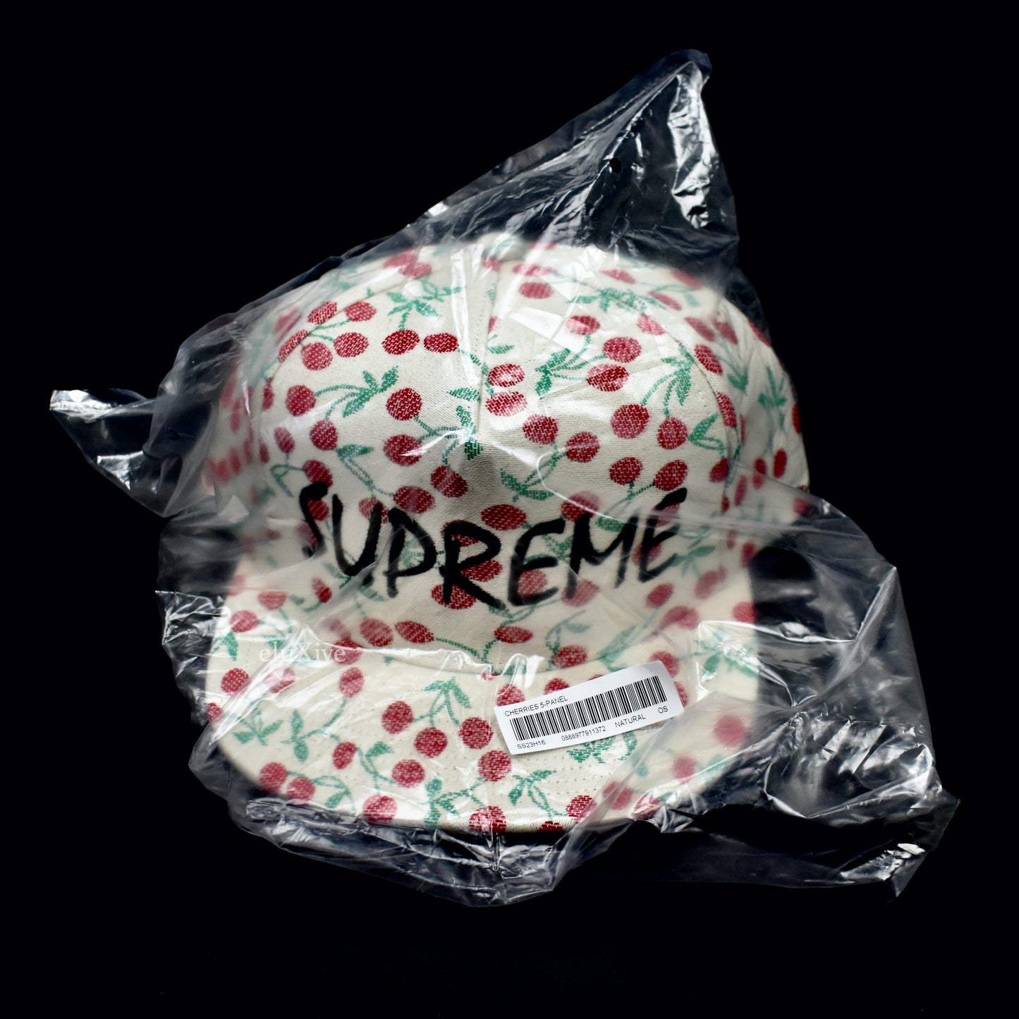Supreme - Cherries Woven Snapback Hat (Natural)