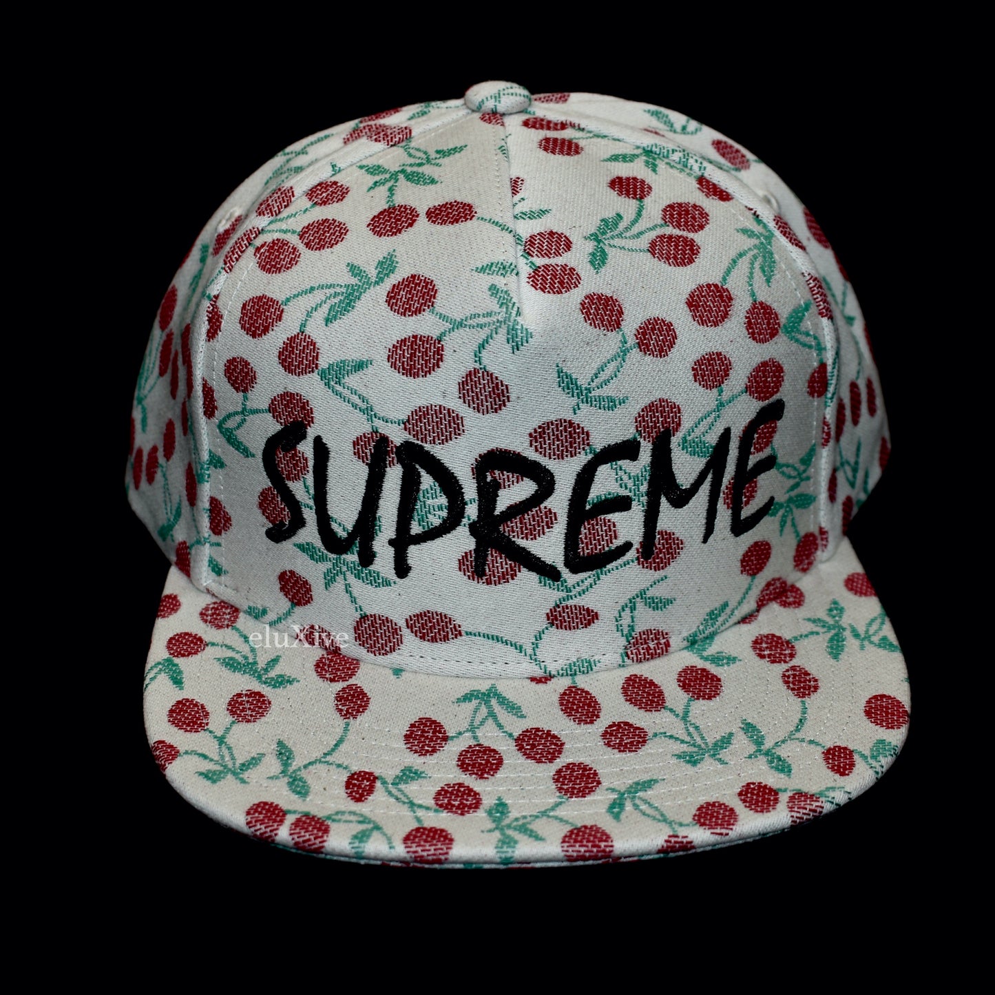 Supreme - Cherries Woven Snapback Hat (Natural)