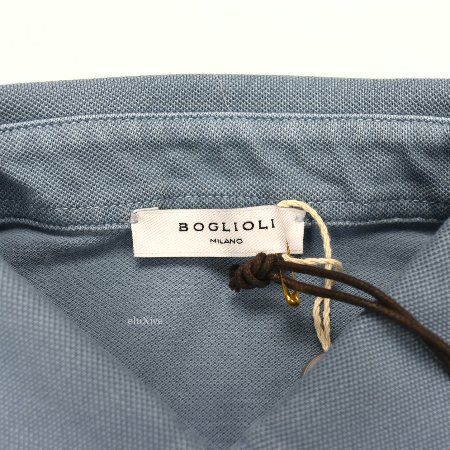 Boglioli - Slate Blue Vertical Stripe Polo Shirt
