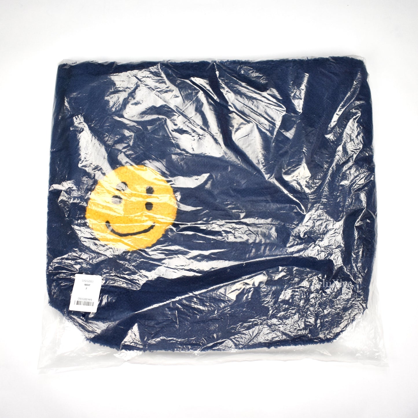 Cactus Plant Flea Market - Smiley Face Fur Tote Bag (Navy)