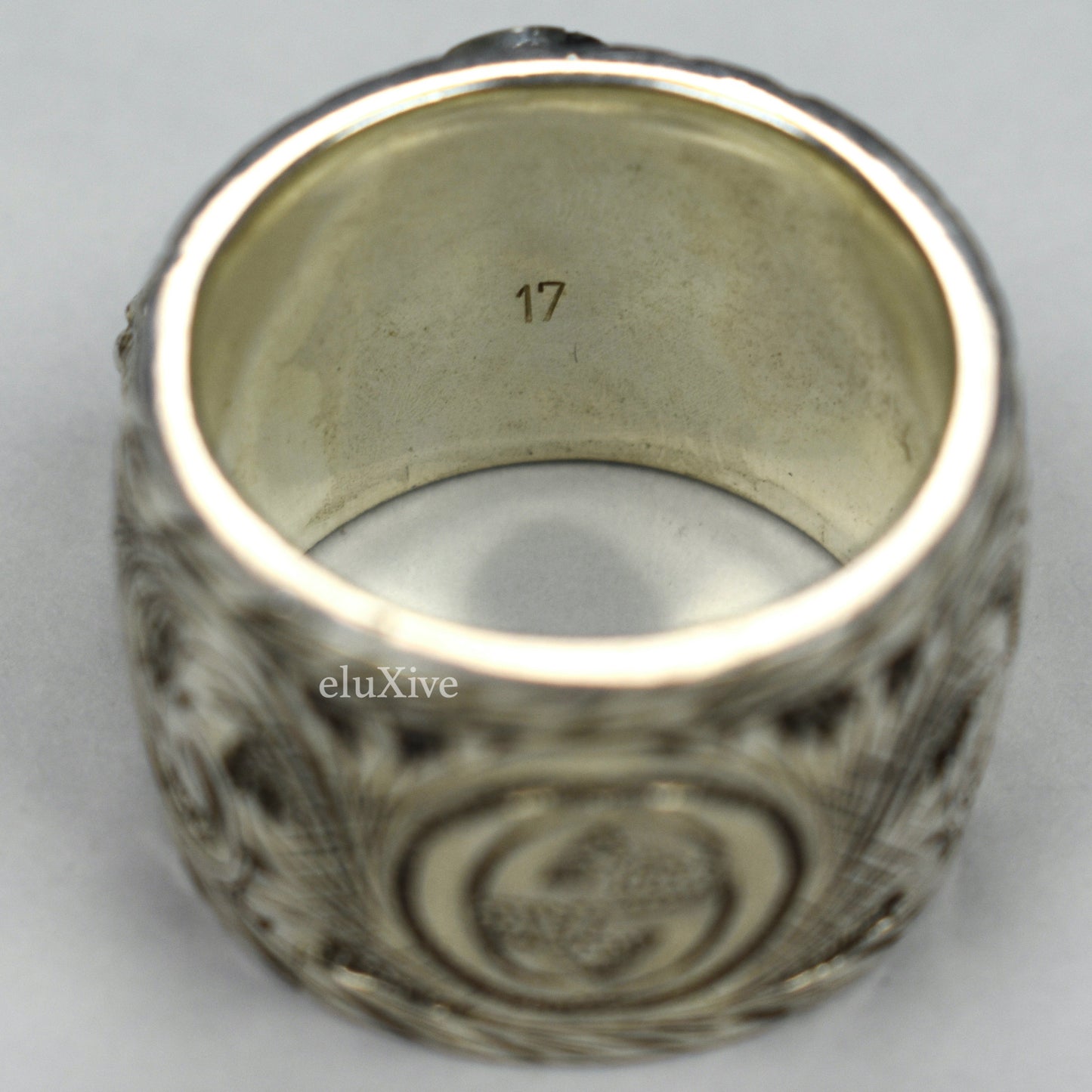 Gucci - Silver Red Stone Gucci Garden Tiger Ring