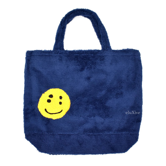 Cactus Plant Flea Market - Smiley Face Fur Tote Bag (Navy)