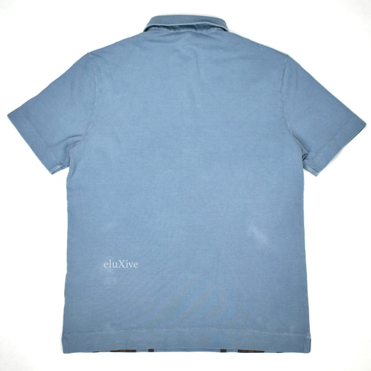 Boglioli - Slate Blue Vertical Stripe Polo Shirt