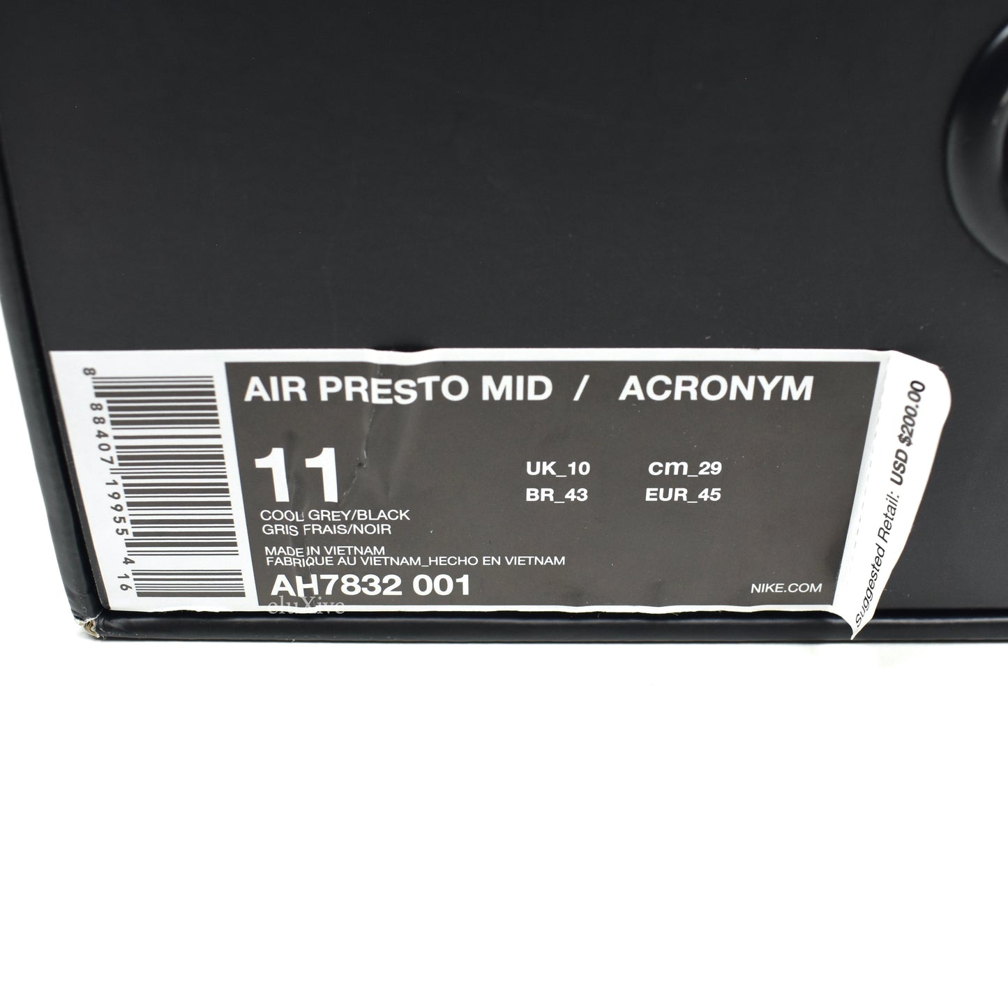 Nike x Acronym - Air Presto Mid 'Safari' (Black/Gray)