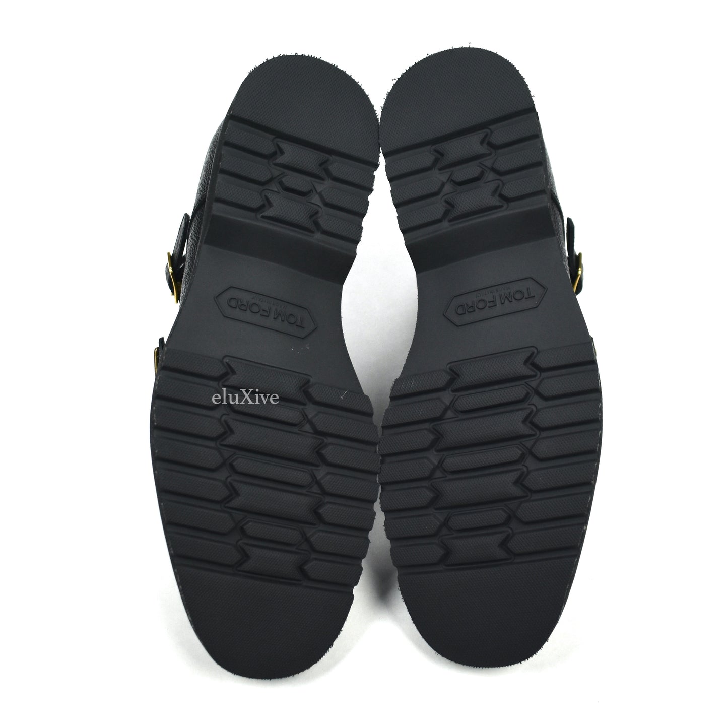 Tom Ford - Black Pebbled Calf Leather Monk Strap Boots