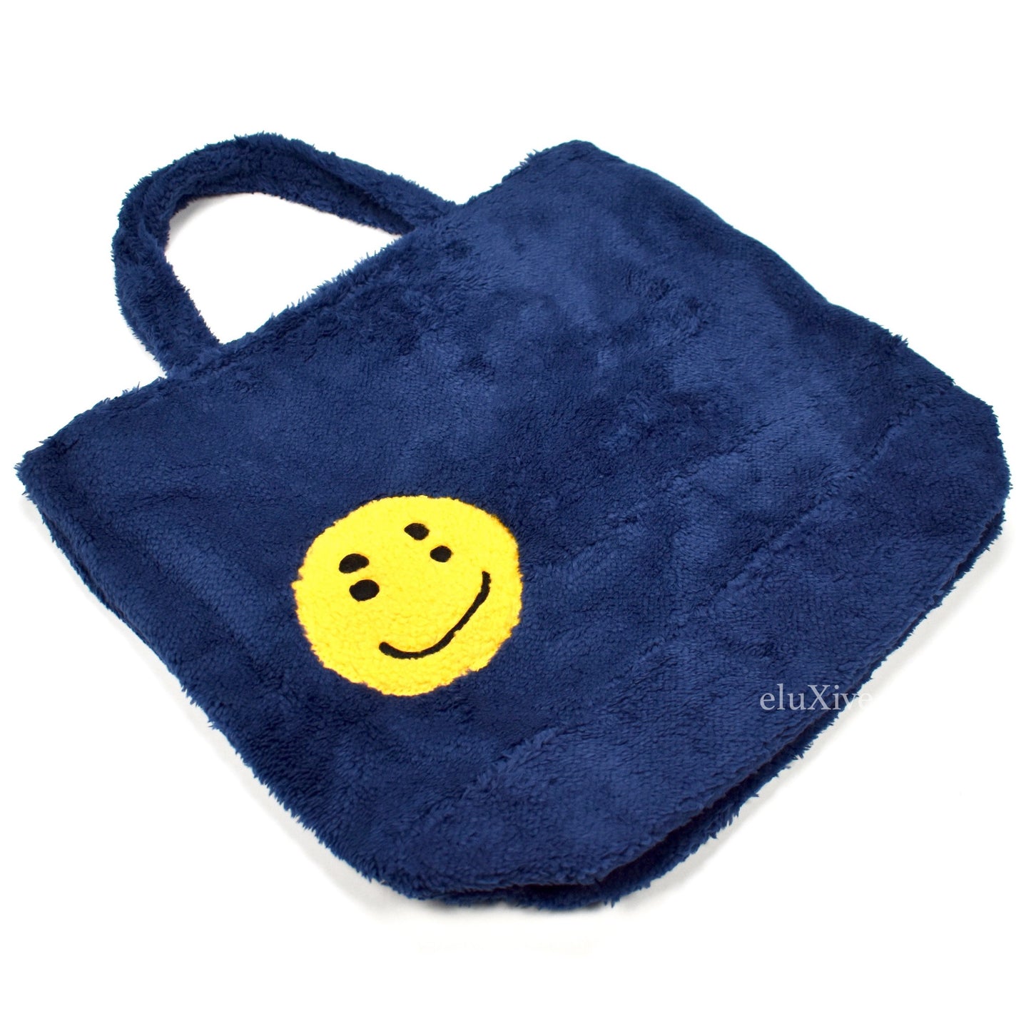 Cactus Plant Flea Market - Smiley Face Fur Tote Bag (Navy)
