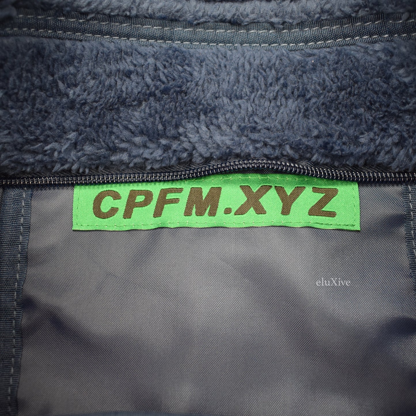 Cactus Plant Flea Market - Smiley Face Fur Tote Bag (Navy)