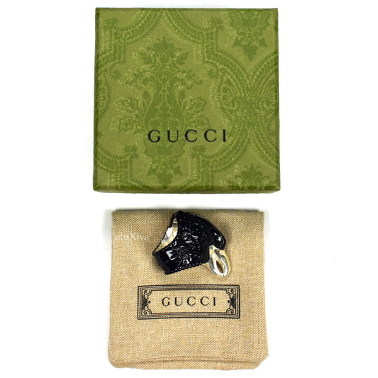 Gucci - Silver / Black Anger Forest Eagle Statement Ring