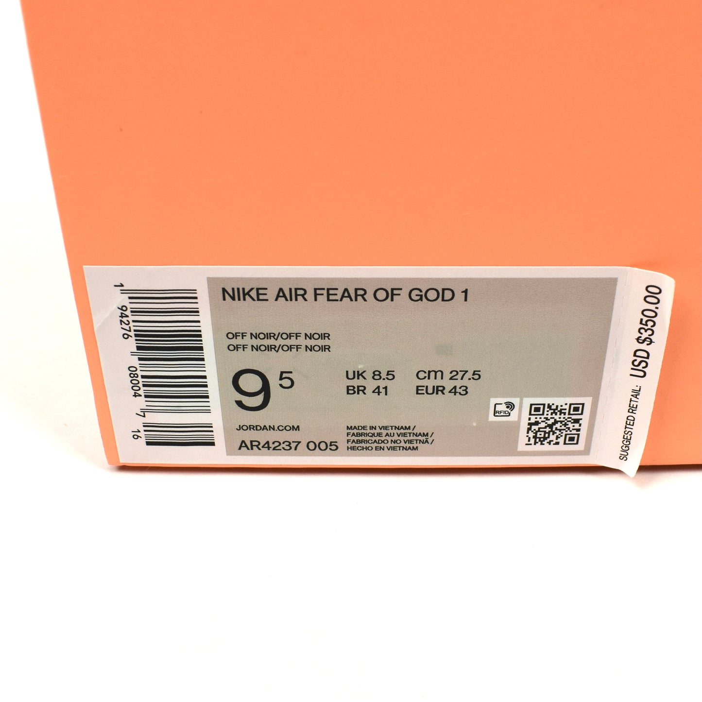 Nike x FOG - Air Fear of God 1 Triple Black
