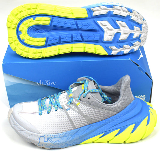Hoka One One - Tennine Running Sneakers (Gray/Blue/Yellow)