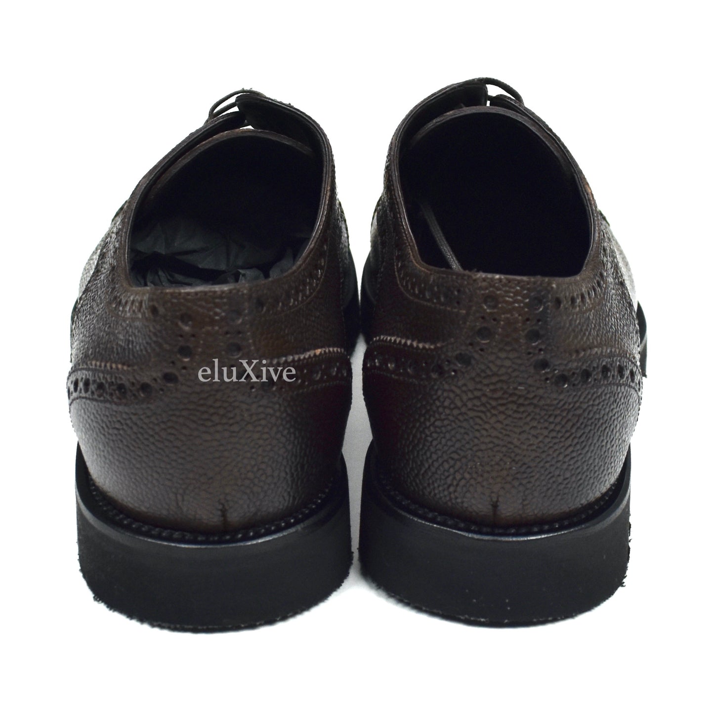Tom Ford - Cigar Brown Pebbled Calf Leather Brogue Shoes