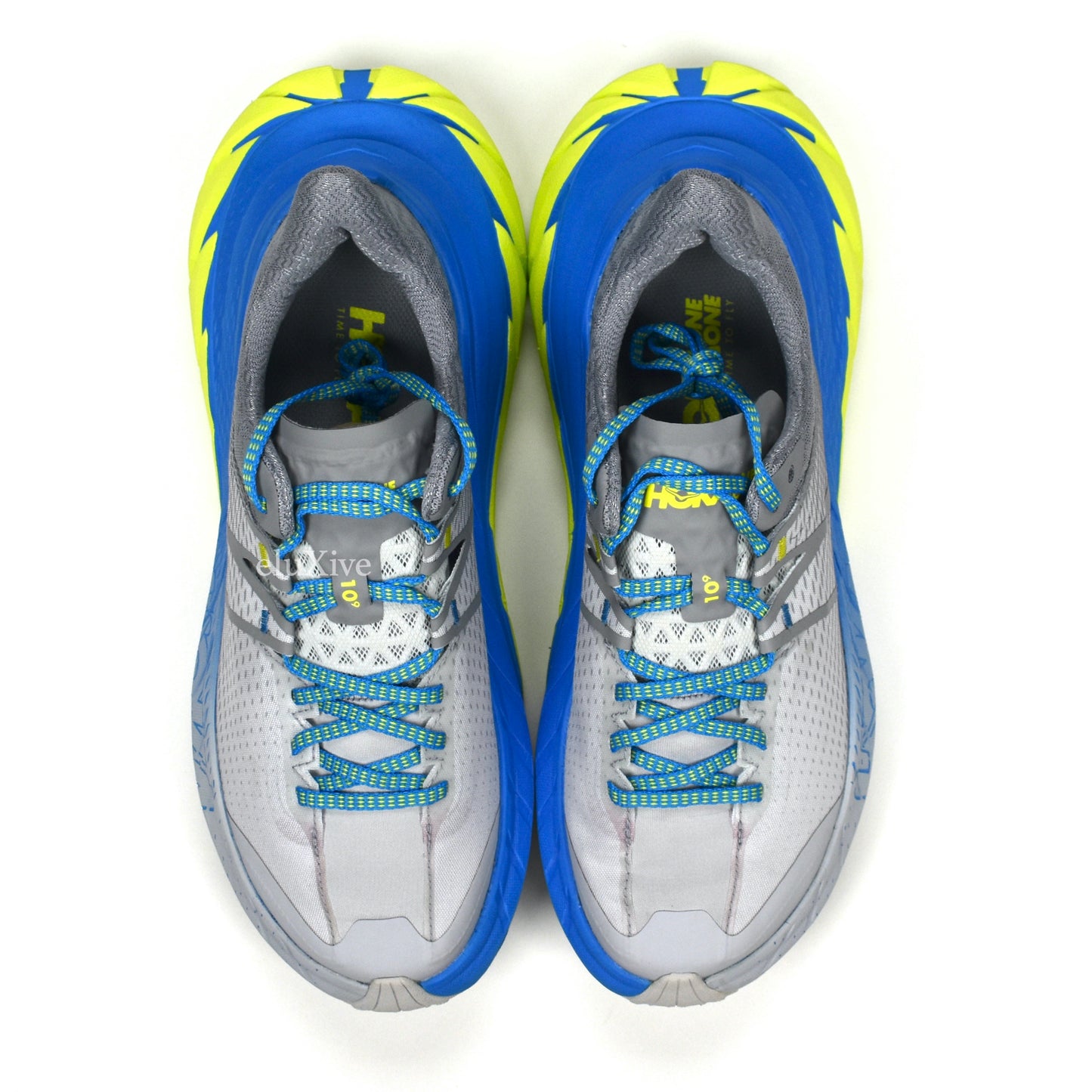 Hoka One One - Tennine Running Sneakers (Gray/Blue/Yellow)