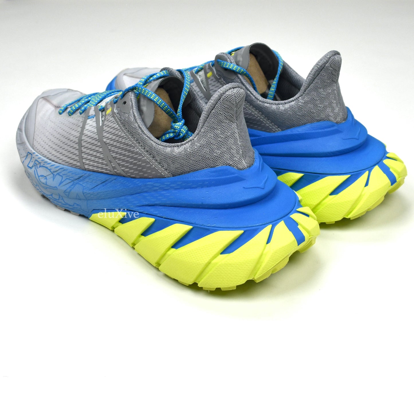 Hoka One One - Tennine Running Sneakers (Gray/Blue/Yellow)