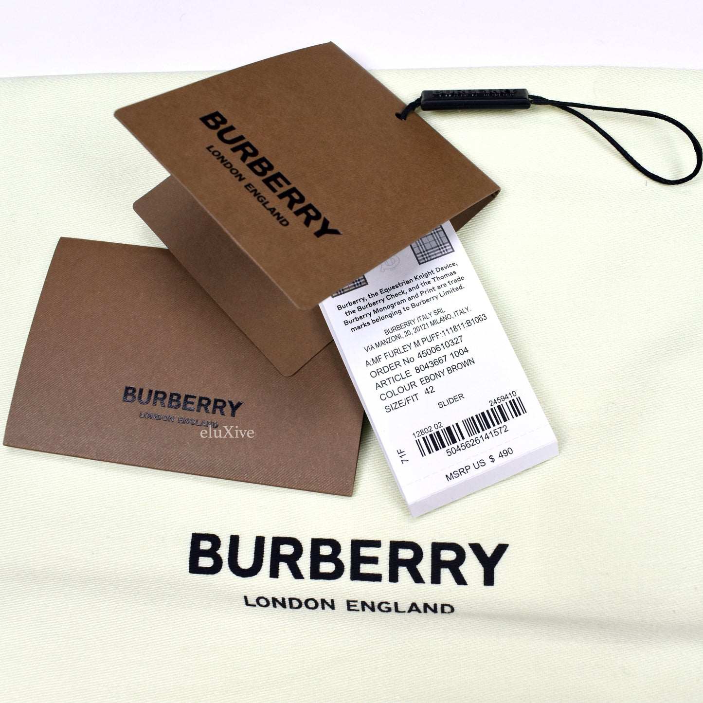 Burberry - Logo Embossed Puffer Slides (Brown)