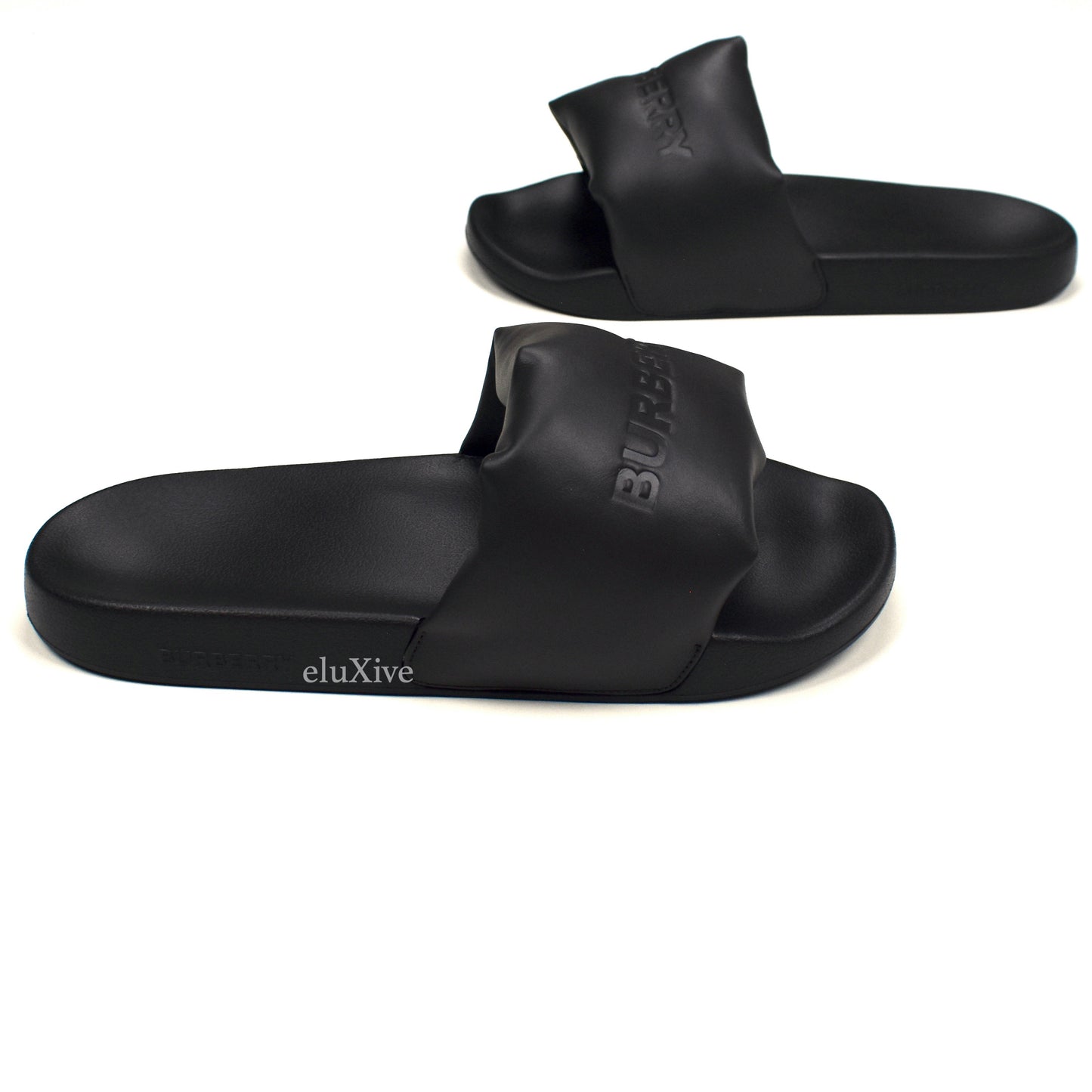 Burberry - Logo Embossed Puffer Slides (Brown)