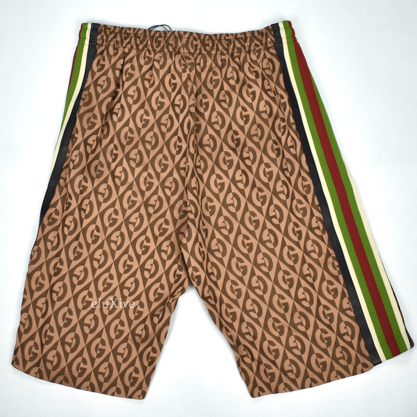 Gucci - Rhombus Monogram Woven Web Stripe Shorts