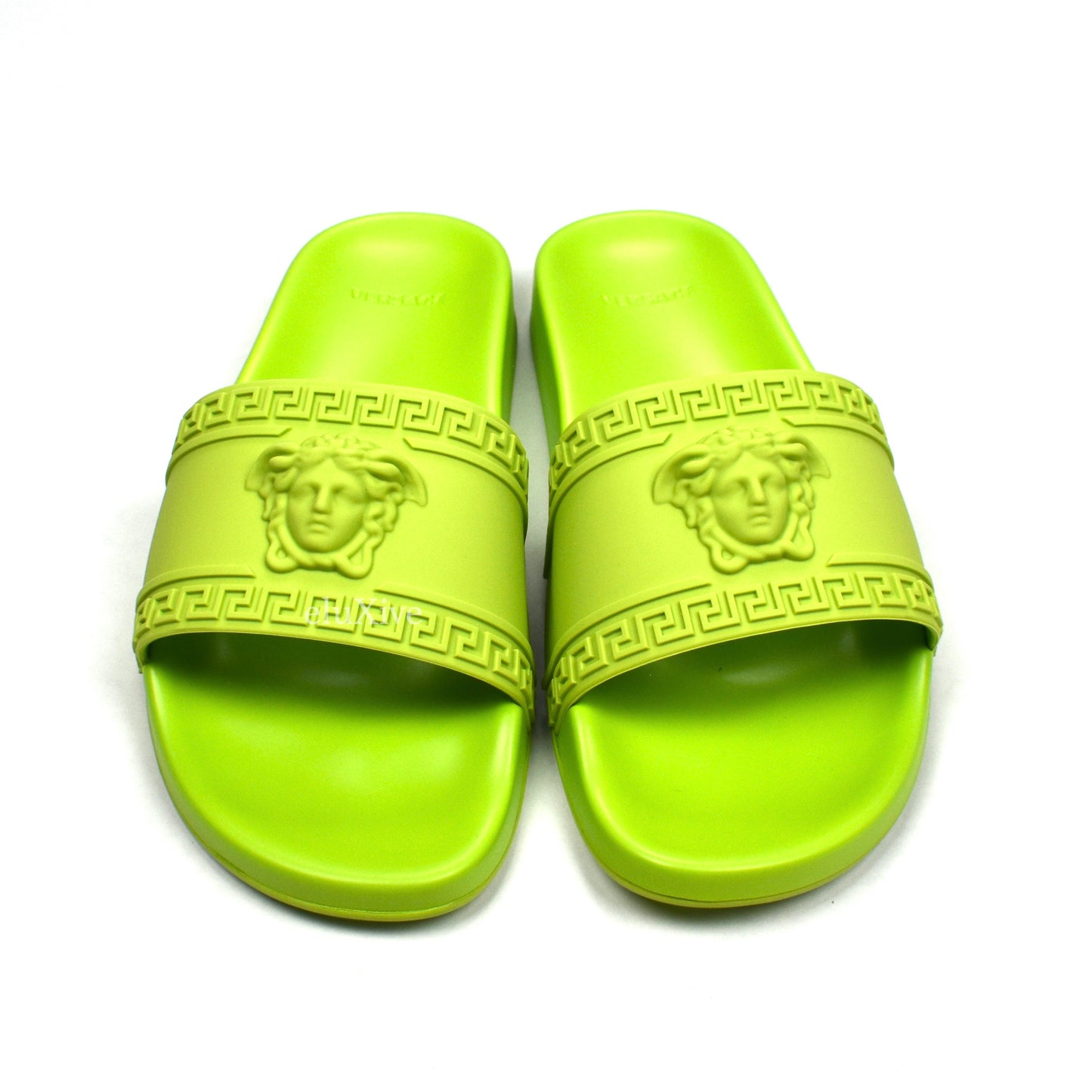 Versace - Neon Green Palazzo Medusa Pool Slides