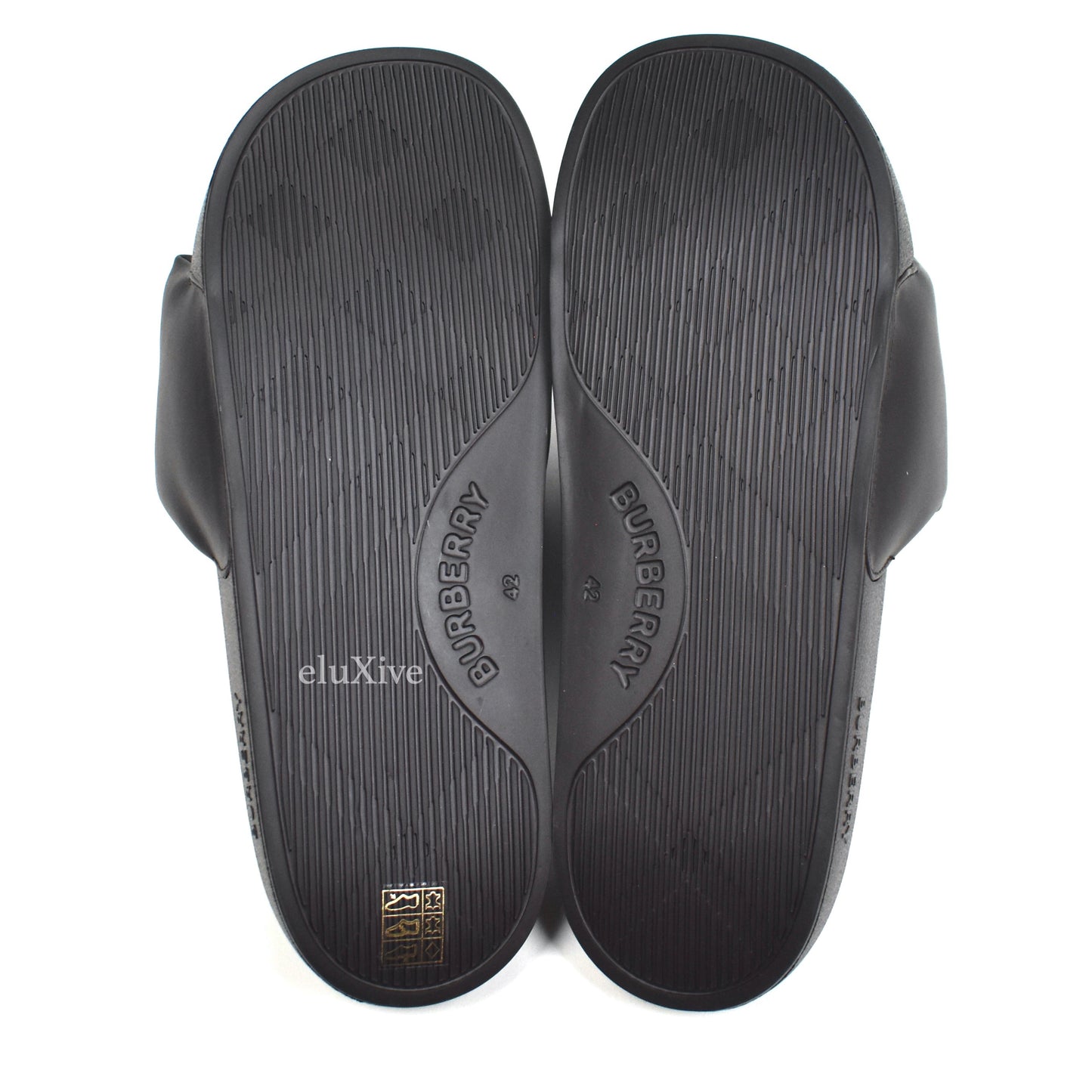 Burberry - Logo Embossed Puffer Slides (Brown)