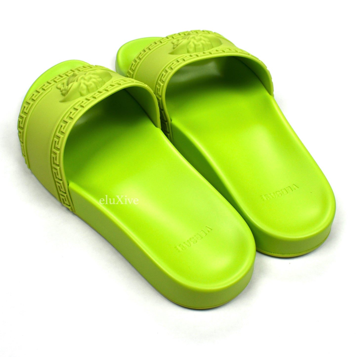 Versace - Neon Green Palazzo Medusa Pool Slides