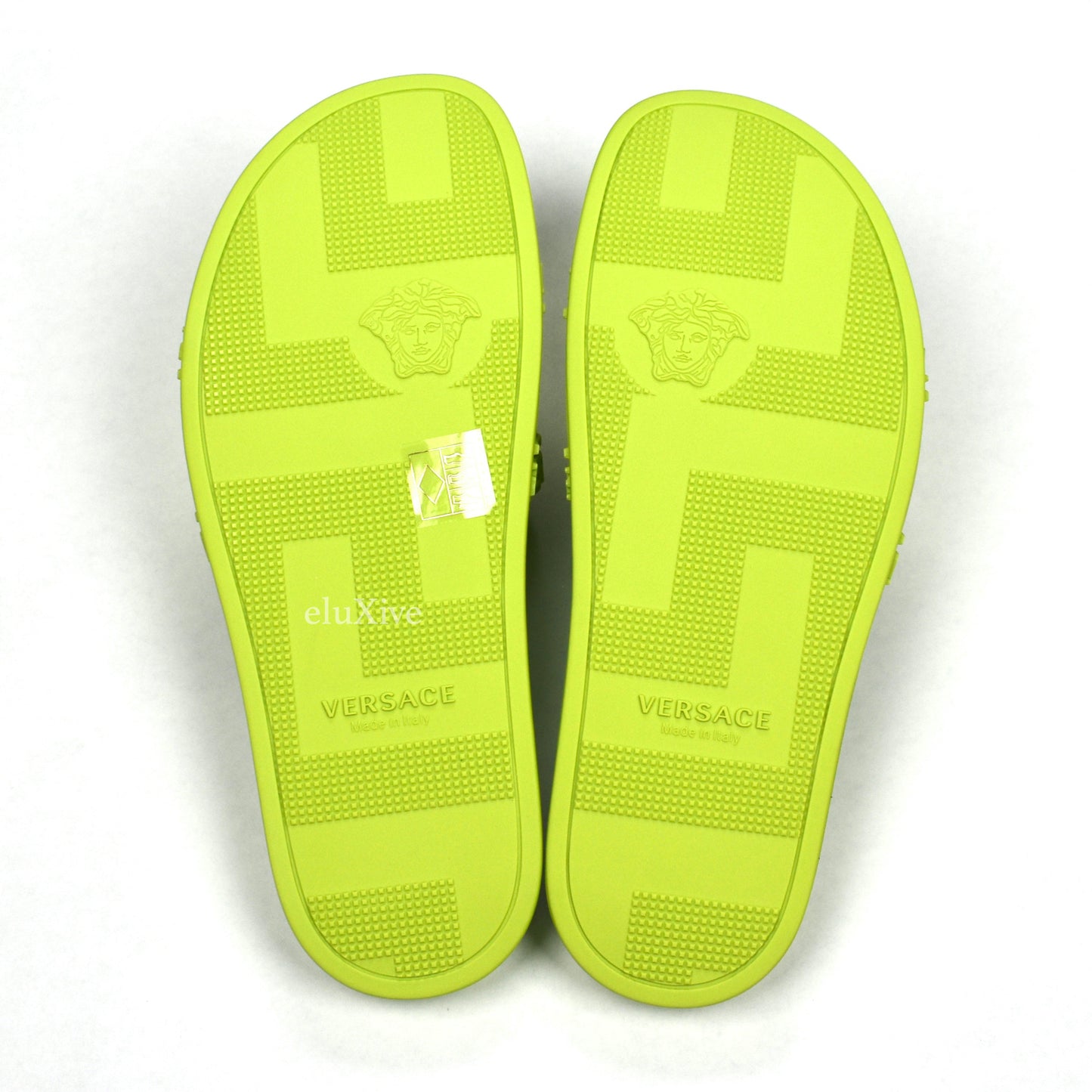 Versace - Neon Green Palazzo Medusa Pool Slides