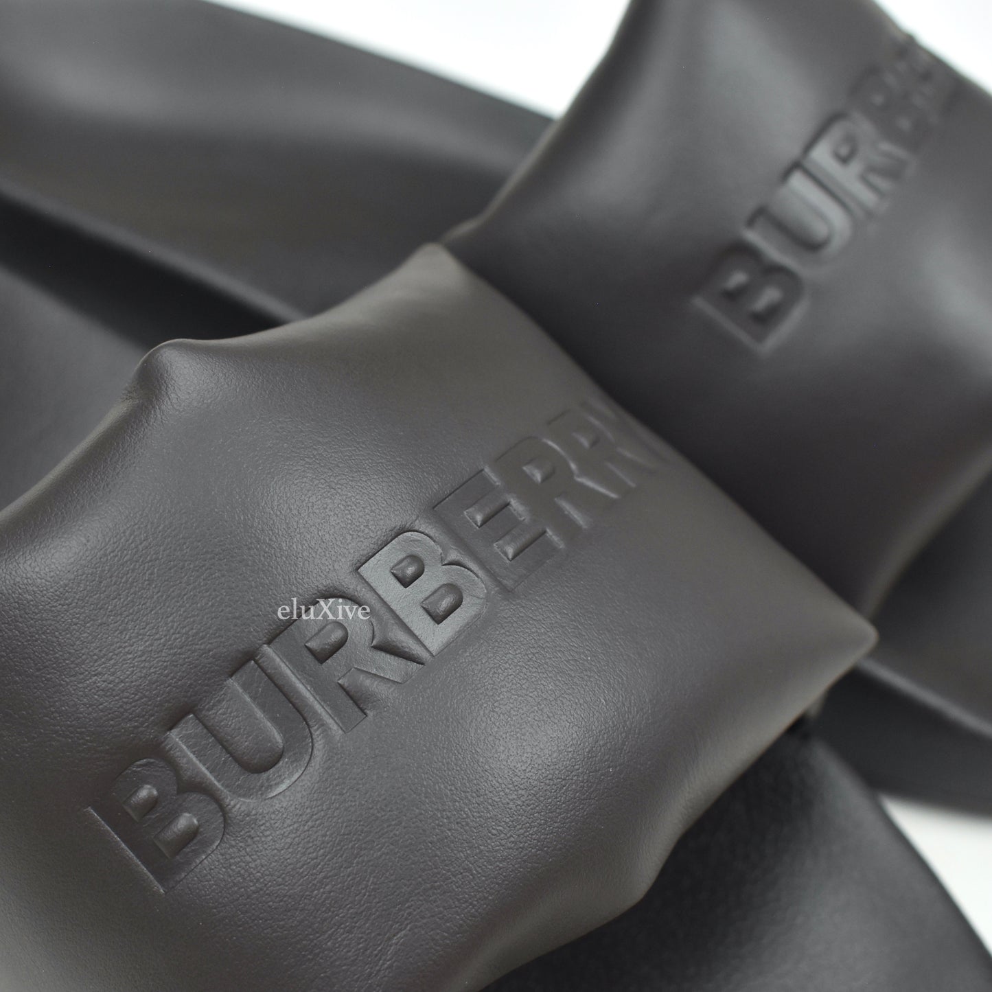 Burberry - Logo Embossed Puffer Slides (Brown)