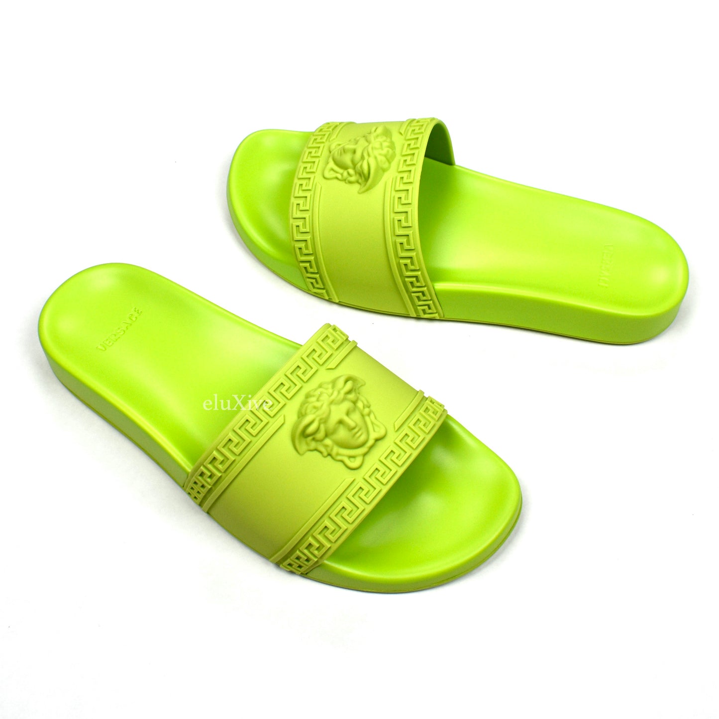 Versace - Neon Green Palazzo Medusa Pool Slides