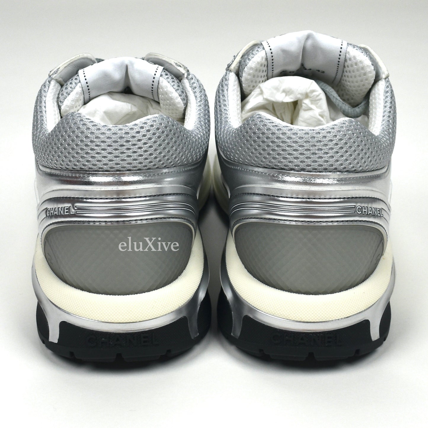 Chanel - Classic Monogram Logo Trainer (Metallic Silver)