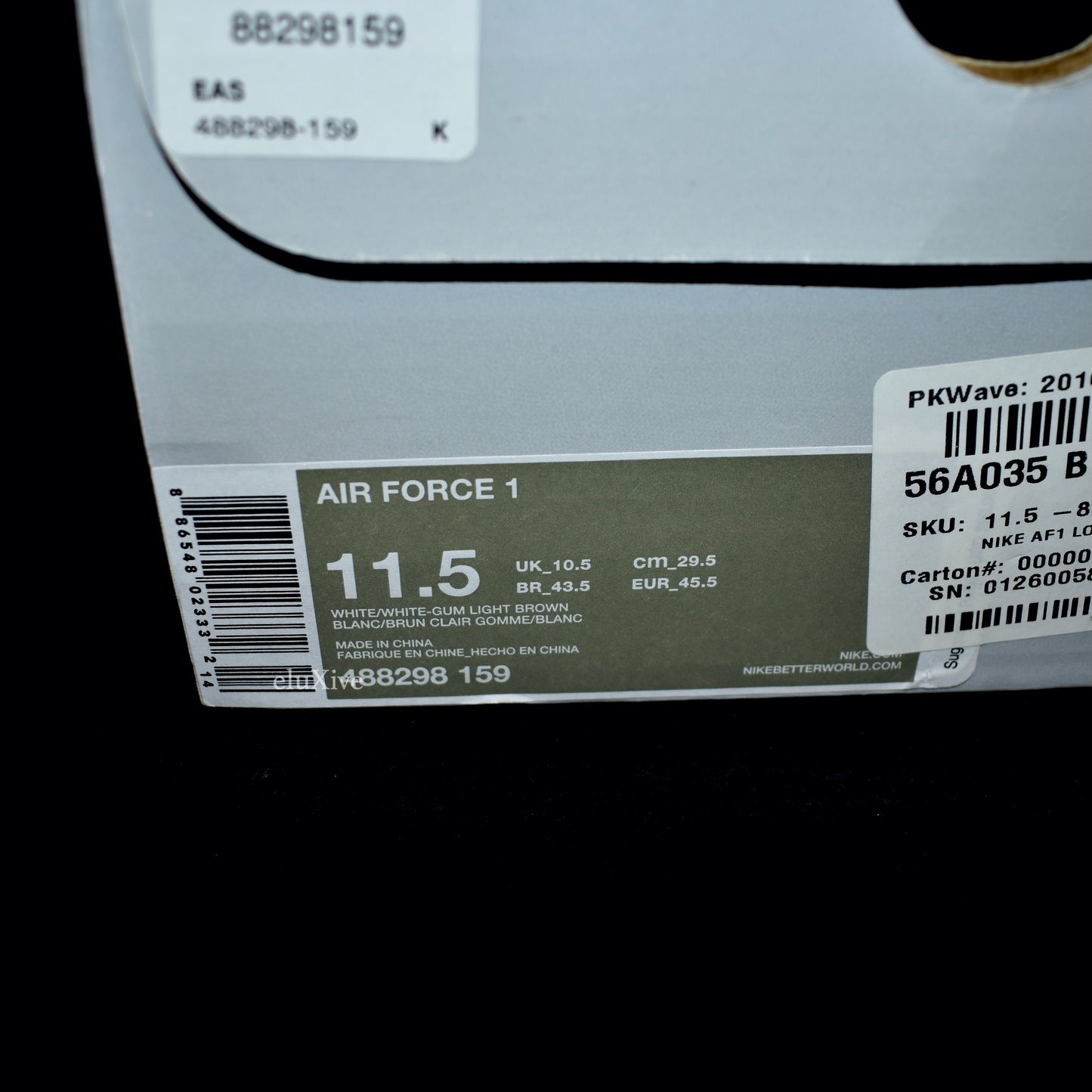 Nike - Air Force 1 Low Pebbled Leather (White/Gum)