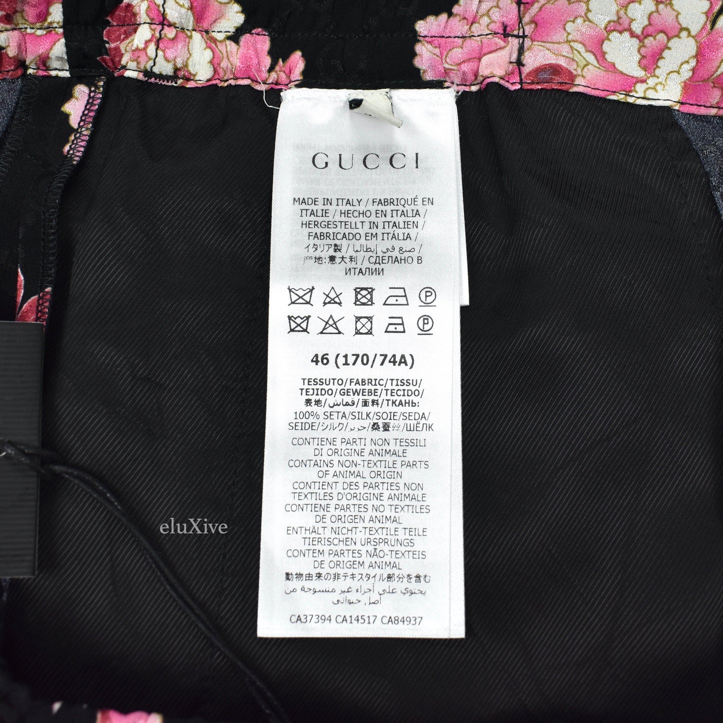 Gucci - Black Jacquard Monogram Woven Peony Blooms Slik Shorts