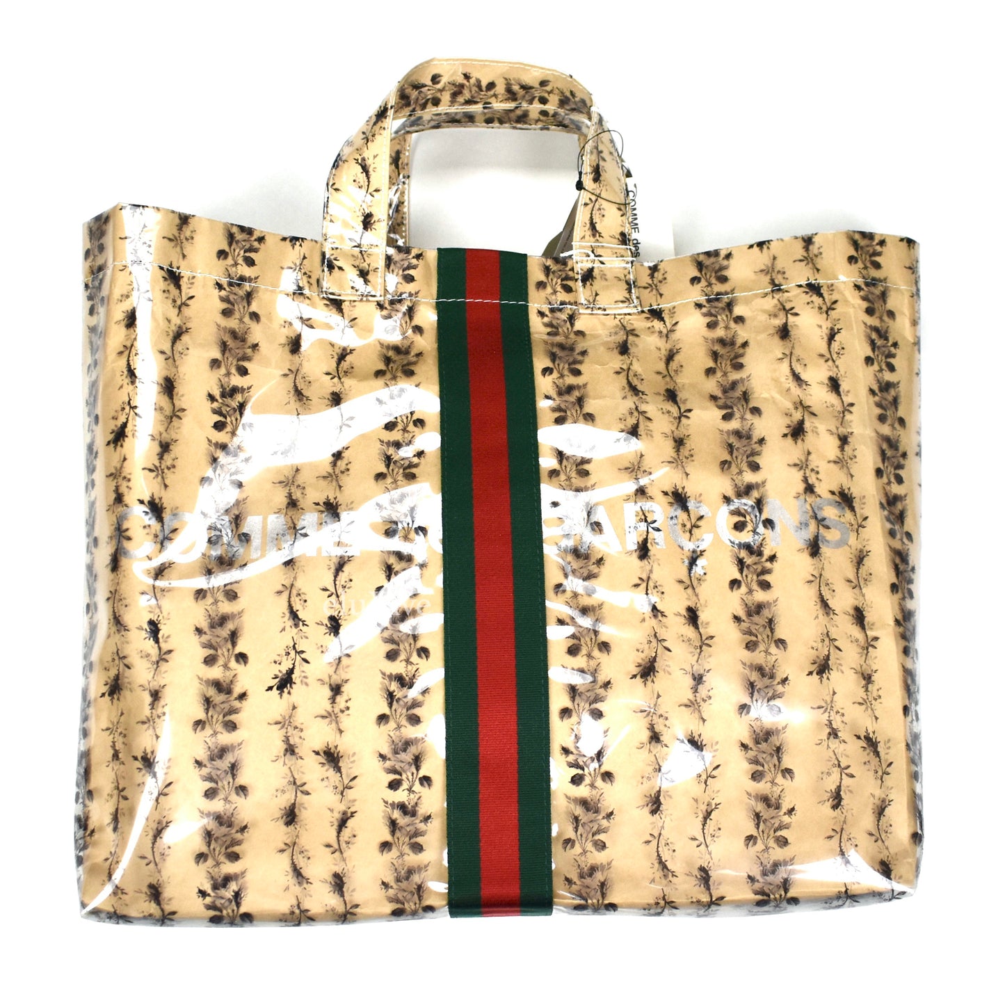 Comme des Garcons x Gucci - Brown Floral Paper & Plastic Tote Bag