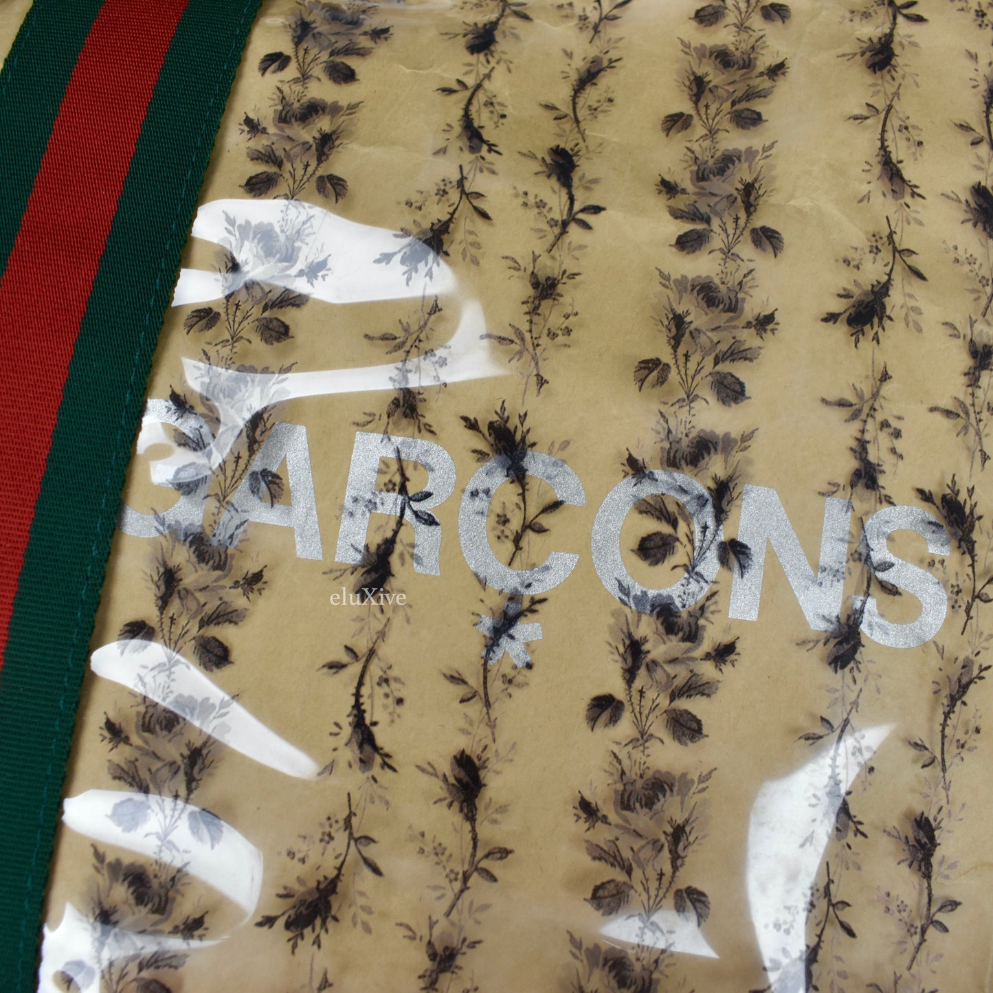 Comme des Garcons x Gucci - Brown Floral Paper & Plastic Tote Bag
