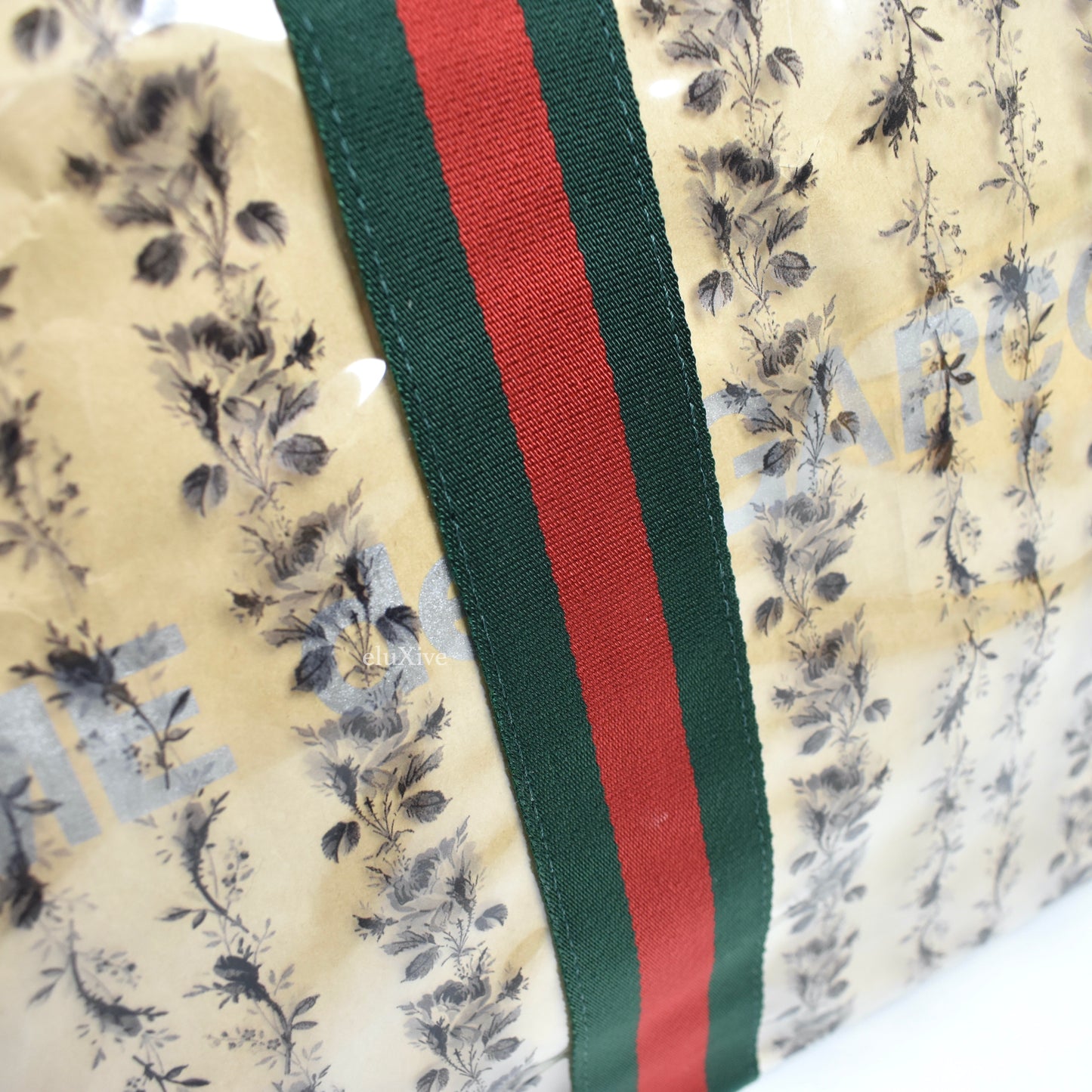 Comme des Garcons x Gucci - Brown Floral Paper & Plastic Tote Bag